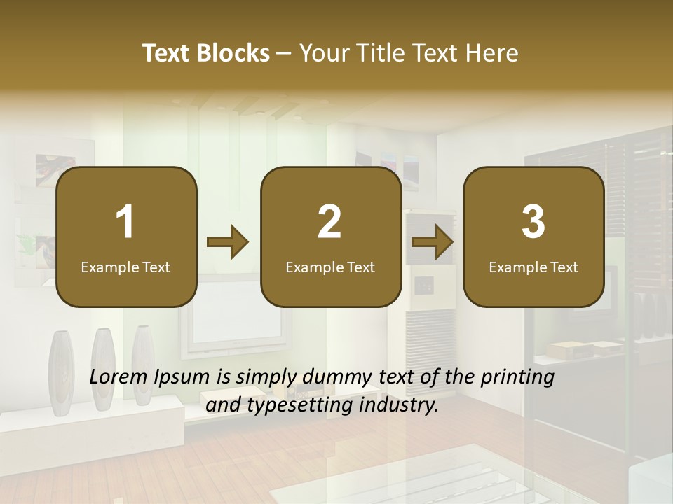 A Living Room With A Television And A Table PowerPoint Template