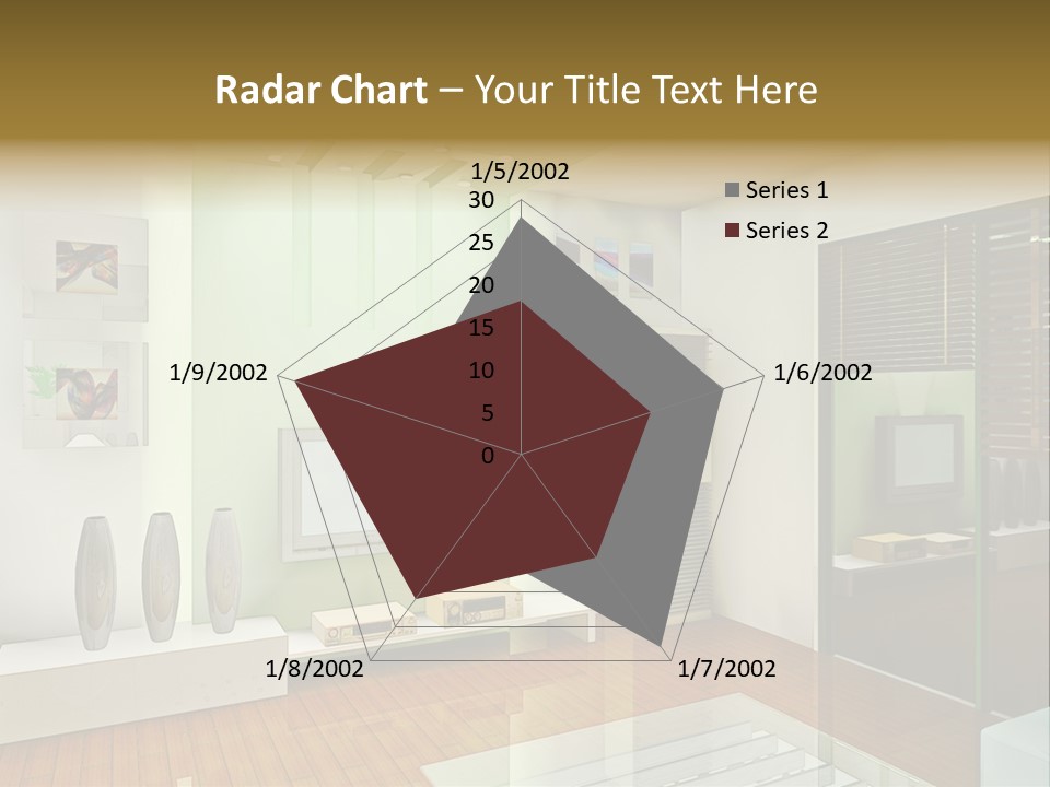 A Living Room With A Television And A Table PowerPoint Template