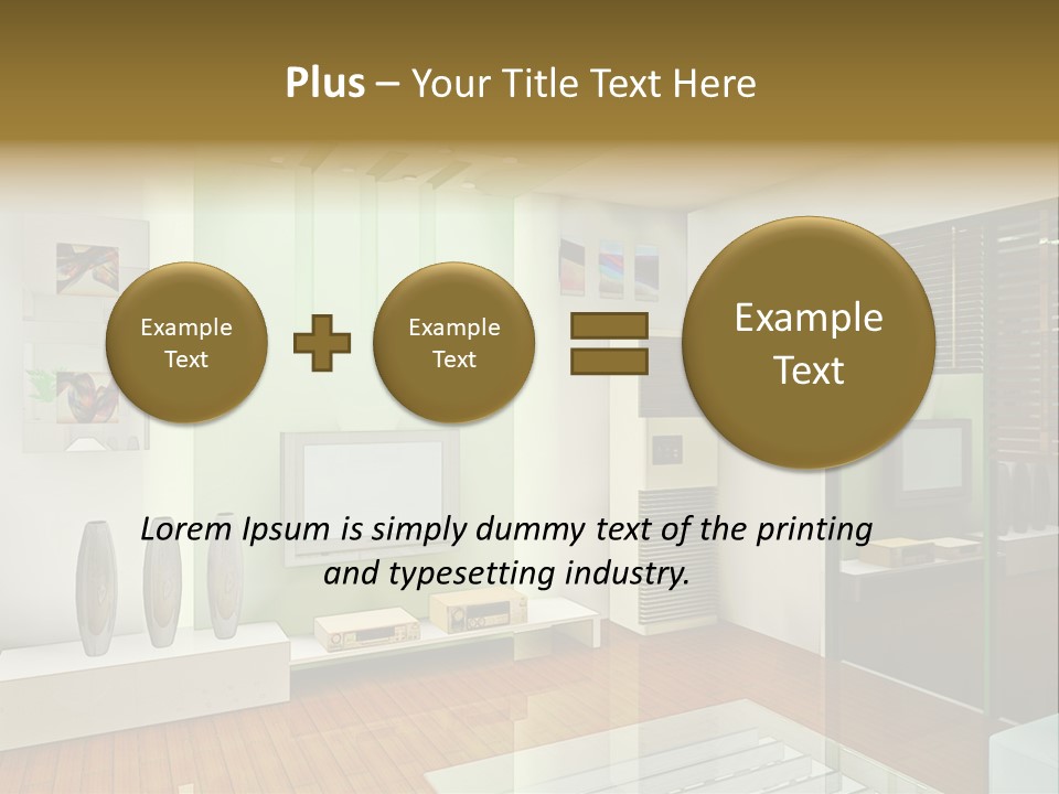 A Living Room With A Television And A Table PowerPoint Template