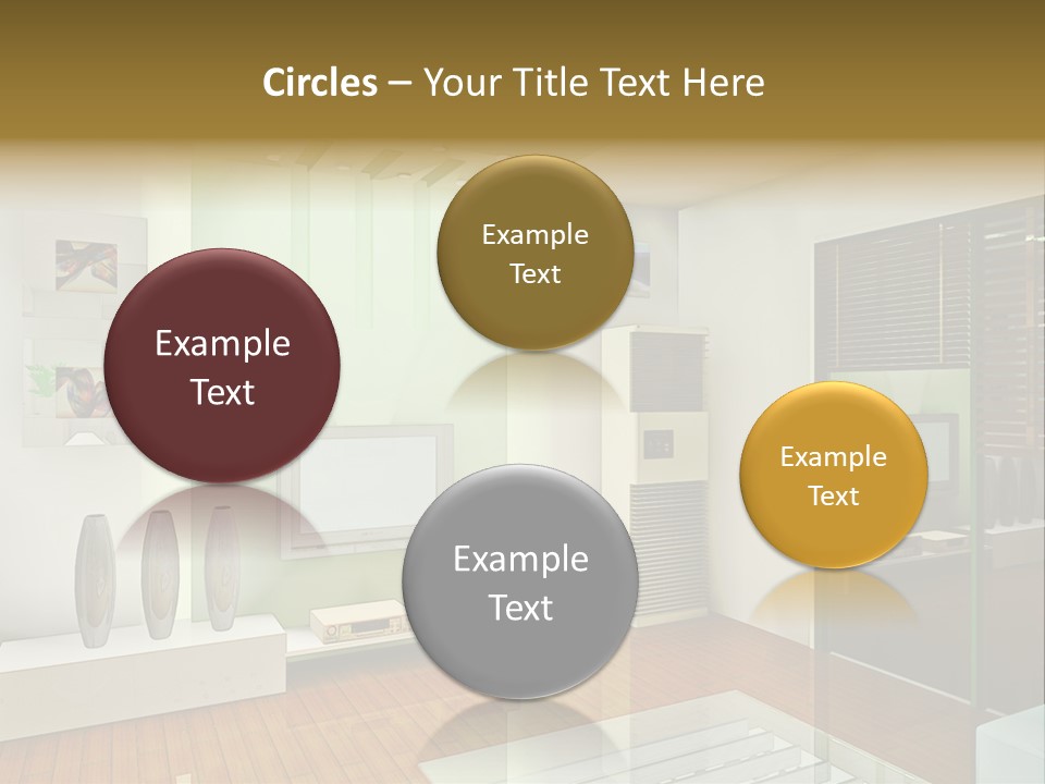 A Living Room With A Television And A Table PowerPoint Template