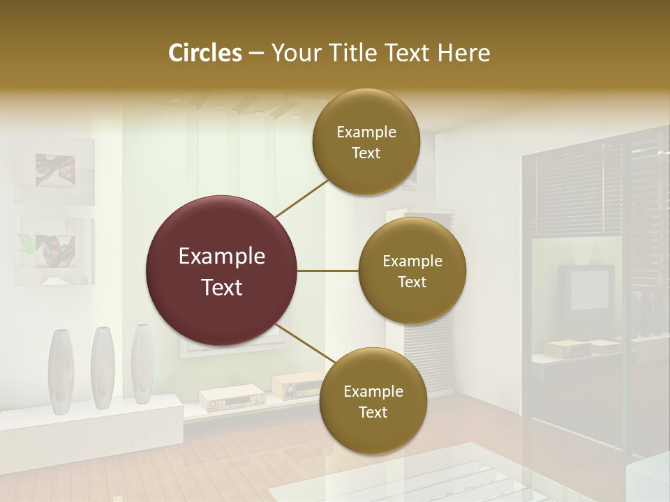 A Living Room With A Television And A Table PowerPoint Template