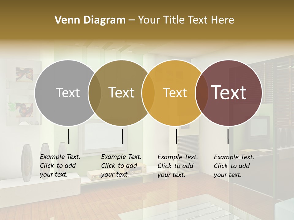 A Living Room With A Television And A Table PowerPoint Template