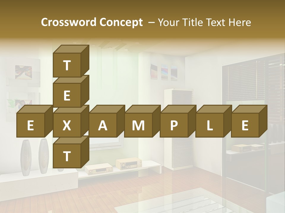 A Living Room With A Television And A Table PowerPoint Template