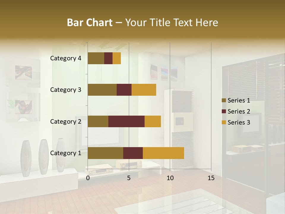 A Living Room With A Television And A Table PowerPoint Template