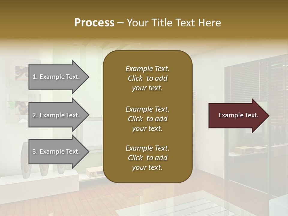 A Living Room With A Television And A Table PowerPoint Template