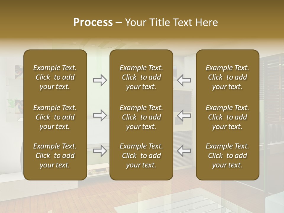 A Living Room With A Television And A Table PowerPoint Template