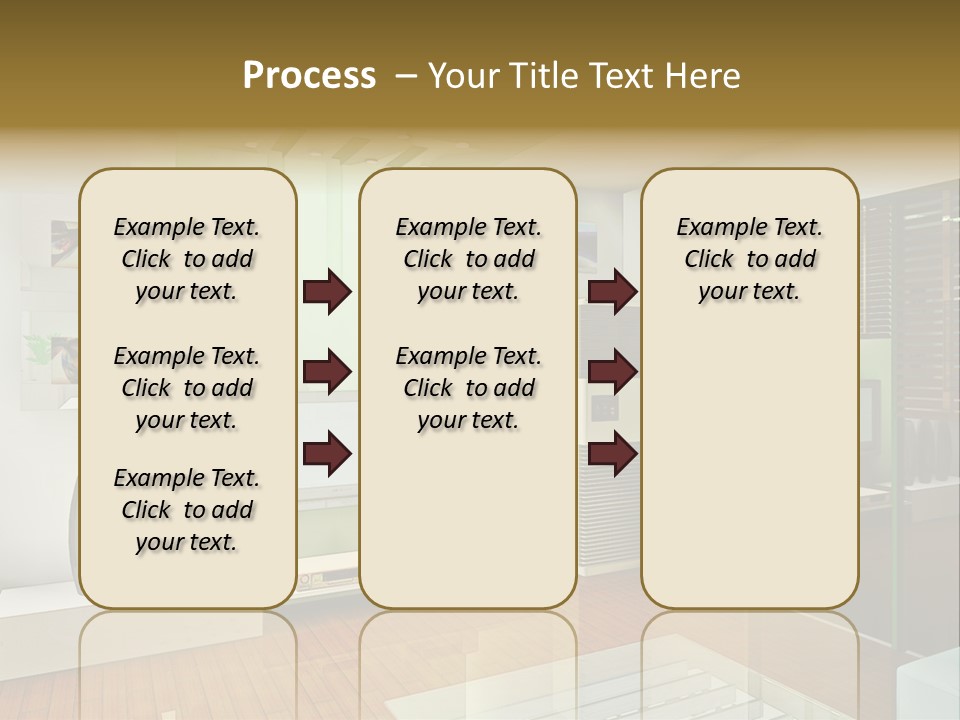 A Living Room With A Television And A Table PowerPoint Template