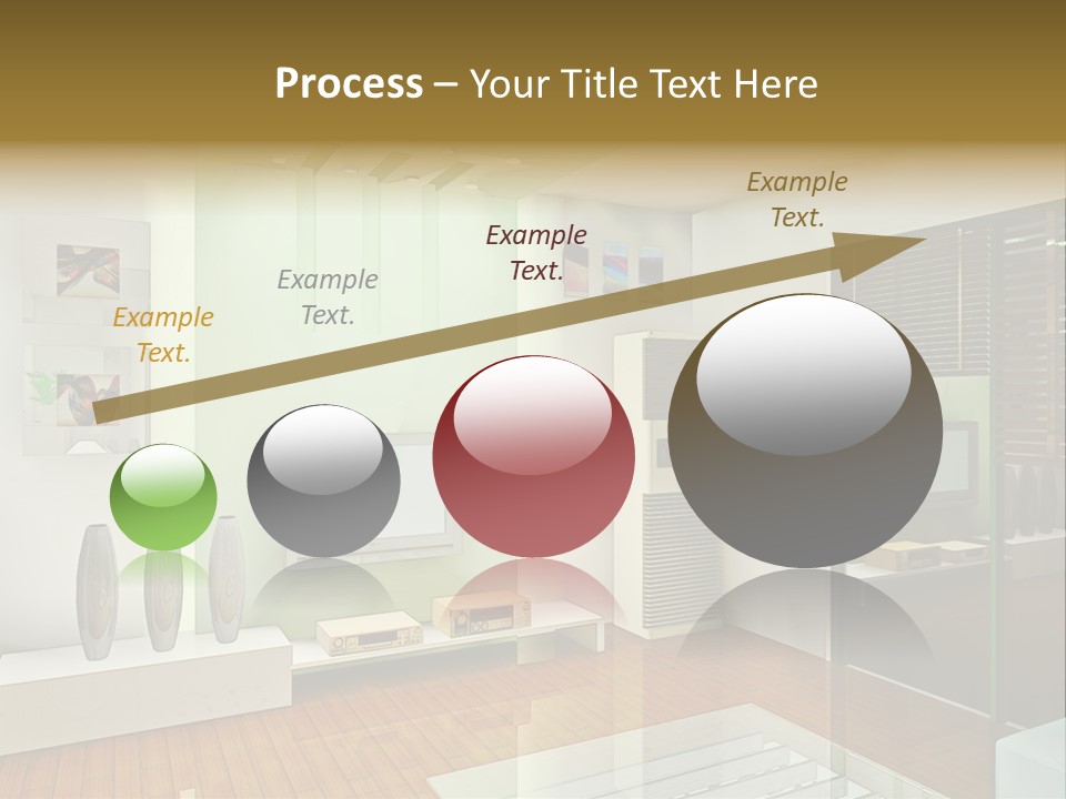 A Living Room With A Television And A Table PowerPoint Template