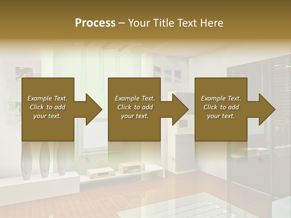A Living Room With A Television And A Table PowerPoint Template
