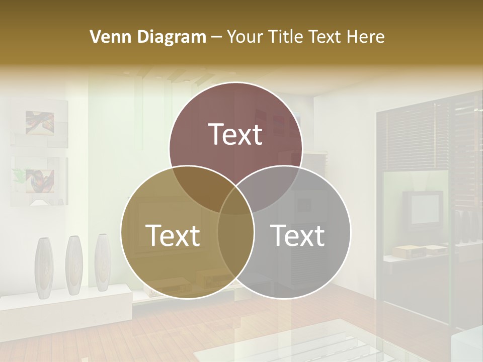 A Living Room With A Television And A Table PowerPoint Template