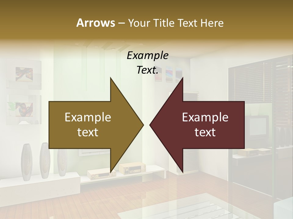 A Living Room With A Television And A Table PowerPoint Template