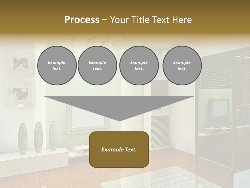 A Living Room With A Television And A Table PowerPoint Template