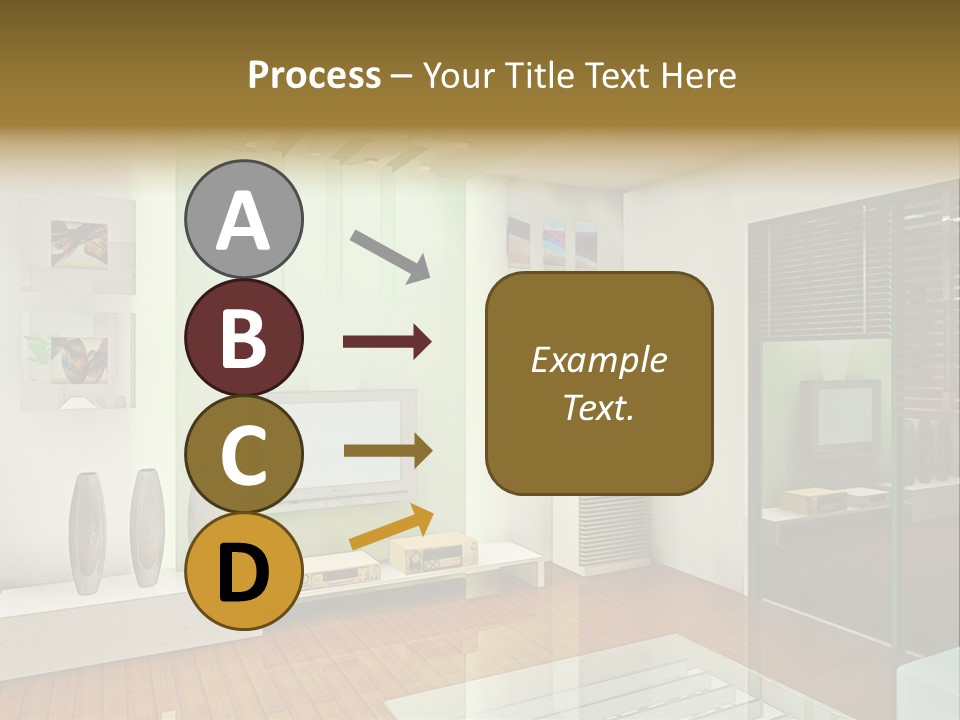 A Living Room With A Television And A Table PowerPoint Template