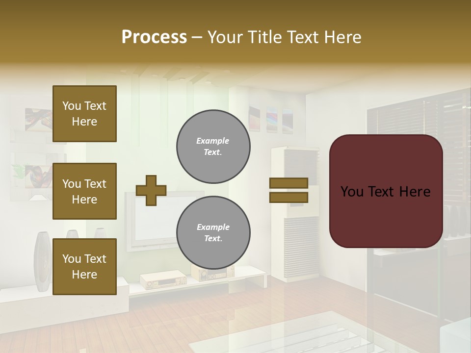A Living Room With A Television And A Table PowerPoint Template