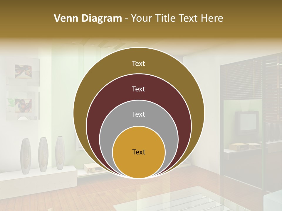 A Living Room With A Television And A Table PowerPoint Template