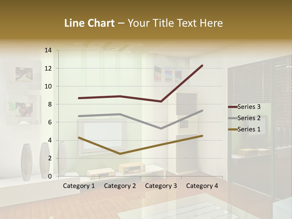 A Living Room With A Television And A Table PowerPoint Template