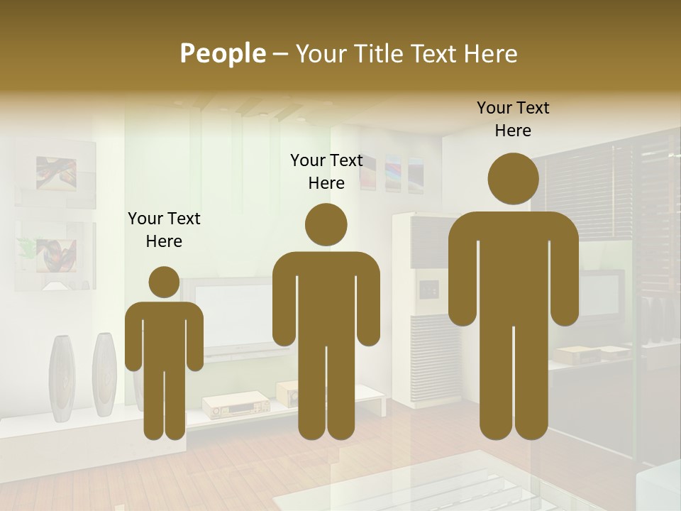 A Living Room With A Television And A Table PowerPoint Template