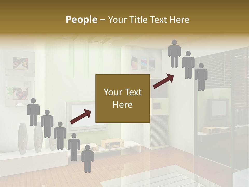A Living Room With A Television And A Table PowerPoint Template