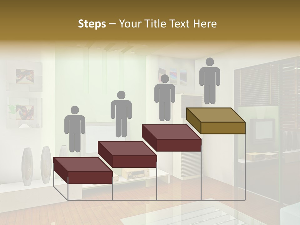 A Living Room With A Television And A Table PowerPoint Template