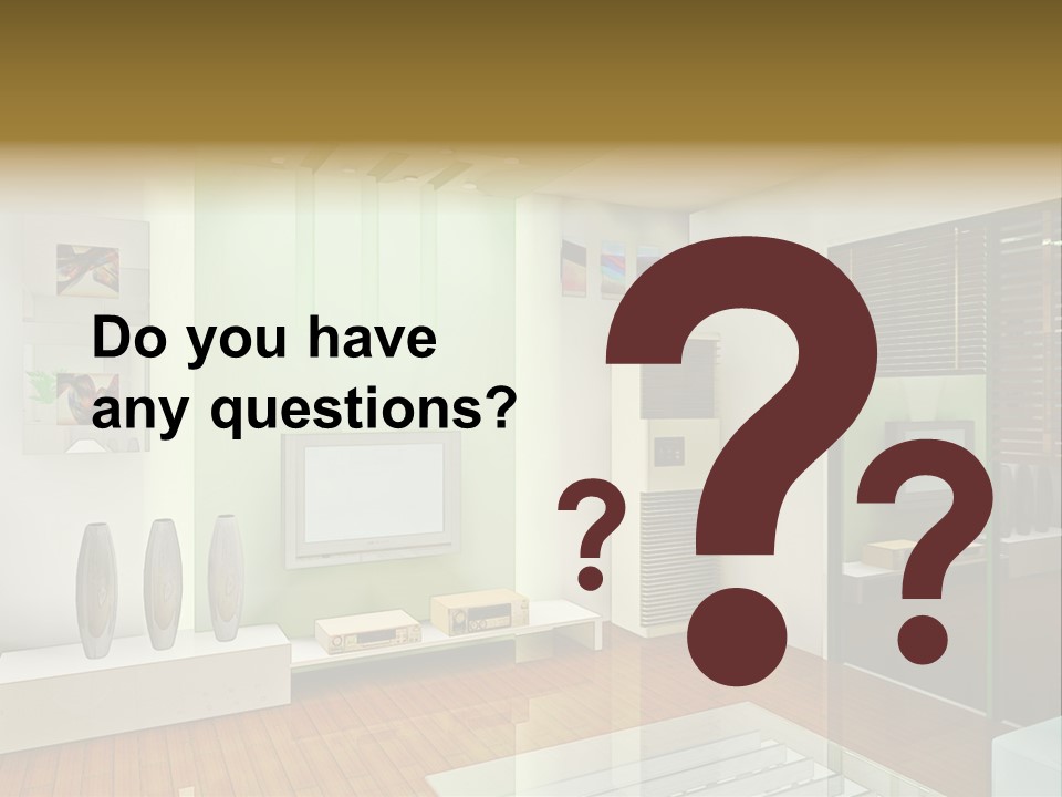 A Living Room With A Television And A Table PowerPoint Template