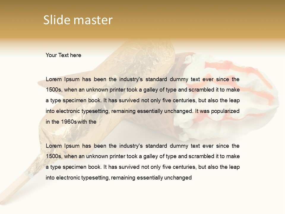 Frozen Cute Gold PowerPoint Template