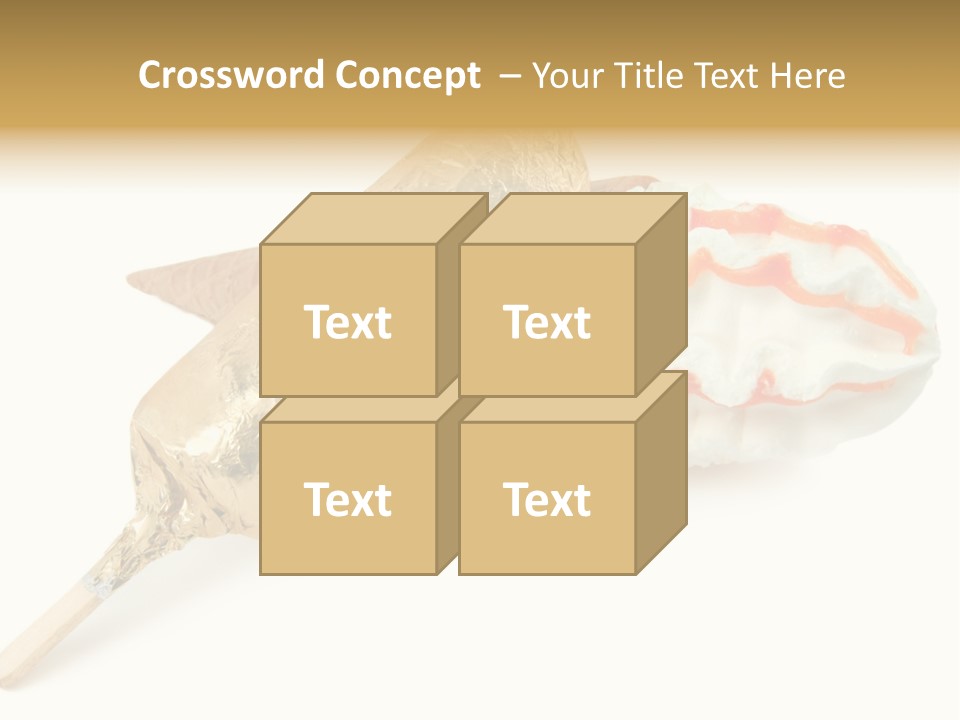 Frozen Cute Gold PowerPoint Template