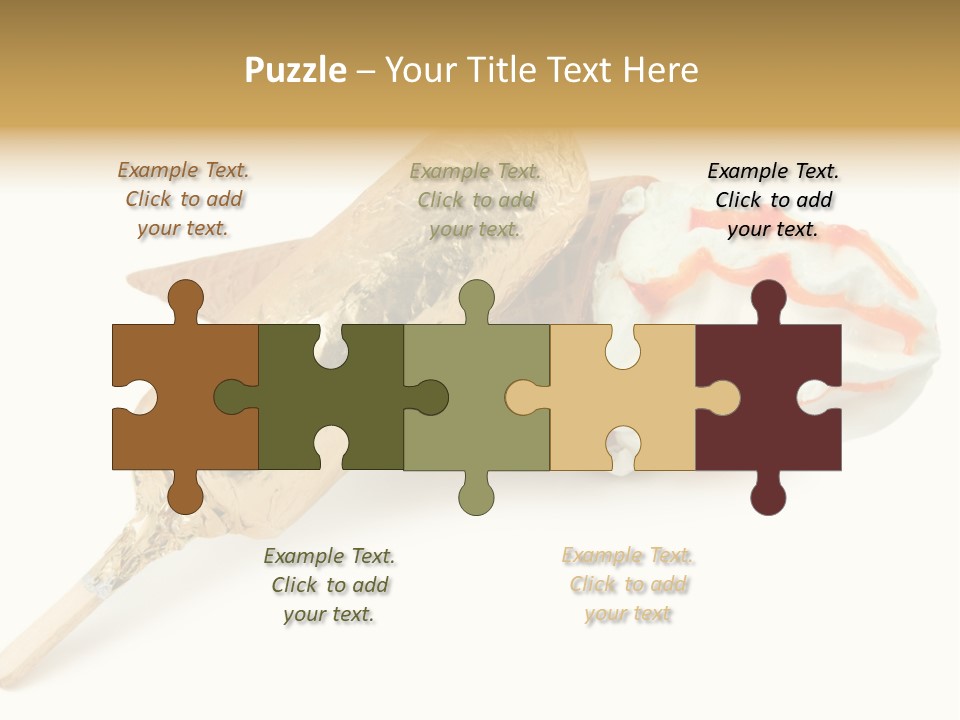 Frozen Cute Gold PowerPoint Template