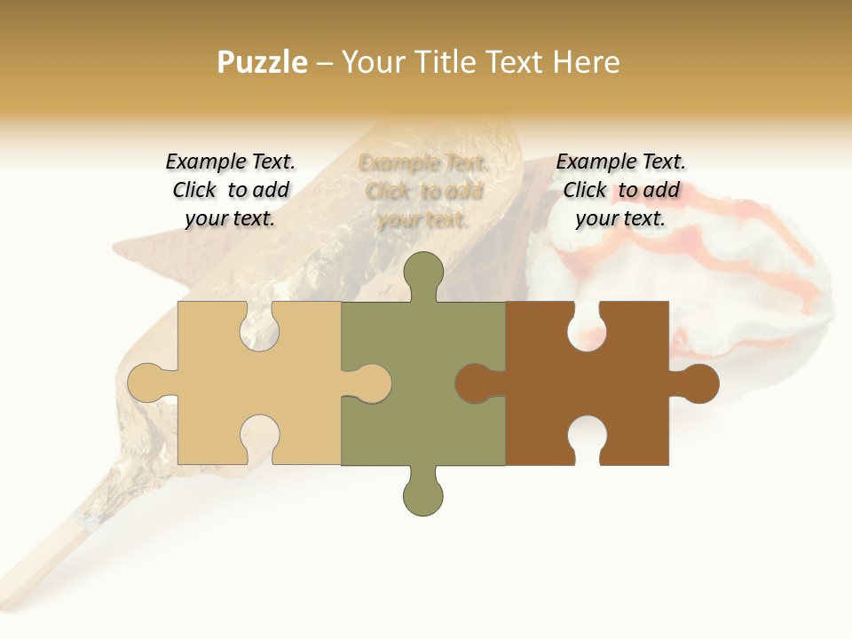 Frozen Cute Gold PowerPoint Template