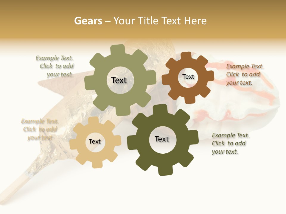 Frozen Cute Gold PowerPoint Template