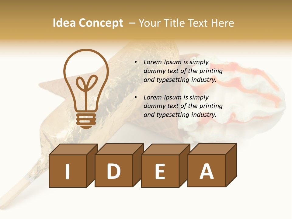 Frozen Cute Gold PowerPoint Template