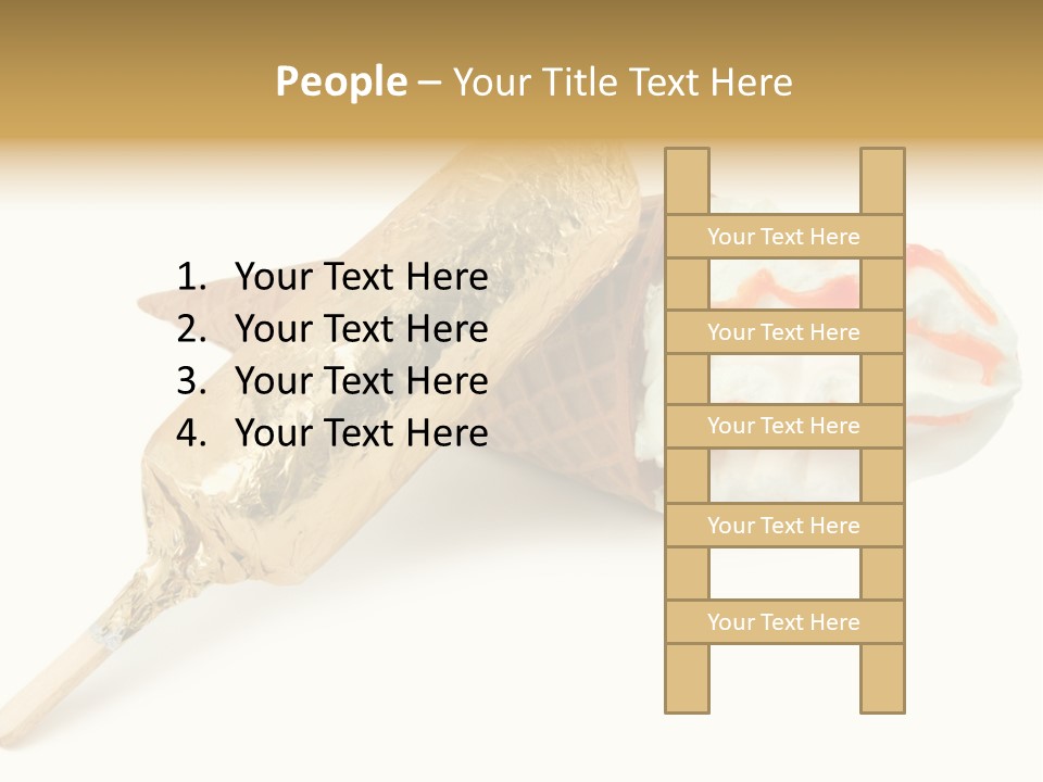 Frozen Cute Gold PowerPoint Template