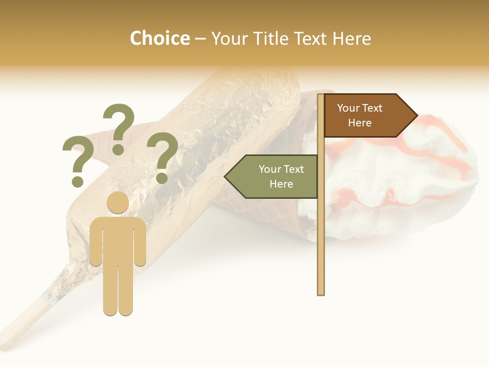 Frozen Cute Gold PowerPoint Template