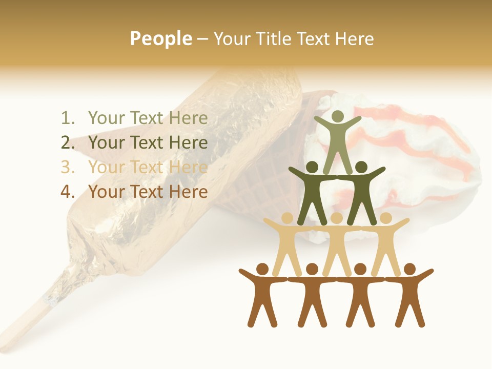 Frozen Cute Gold PowerPoint Template