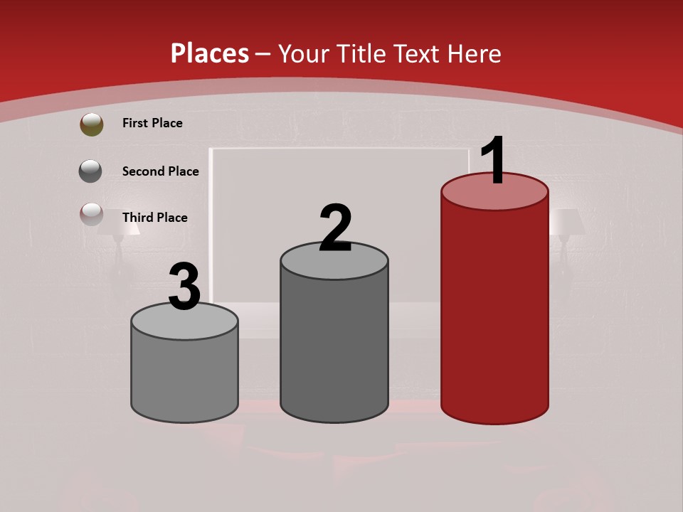 A Red Couch Sitting In Front Of A Flat Screen Tv PowerPoint Template