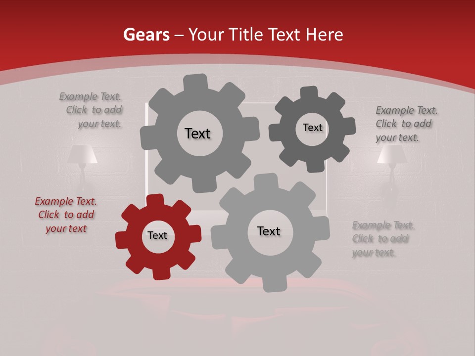 A Red Couch Sitting In Front Of A Flat Screen Tv PowerPoint Template