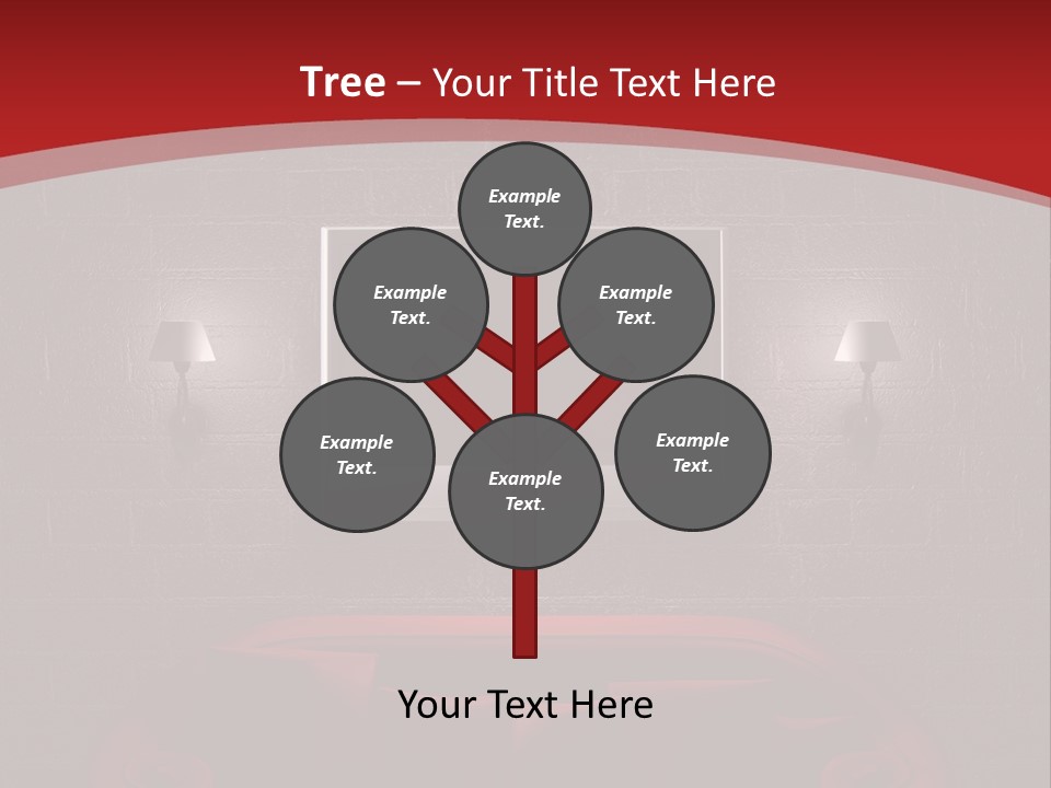 A Red Couch Sitting In Front Of A Flat Screen Tv PowerPoint Template