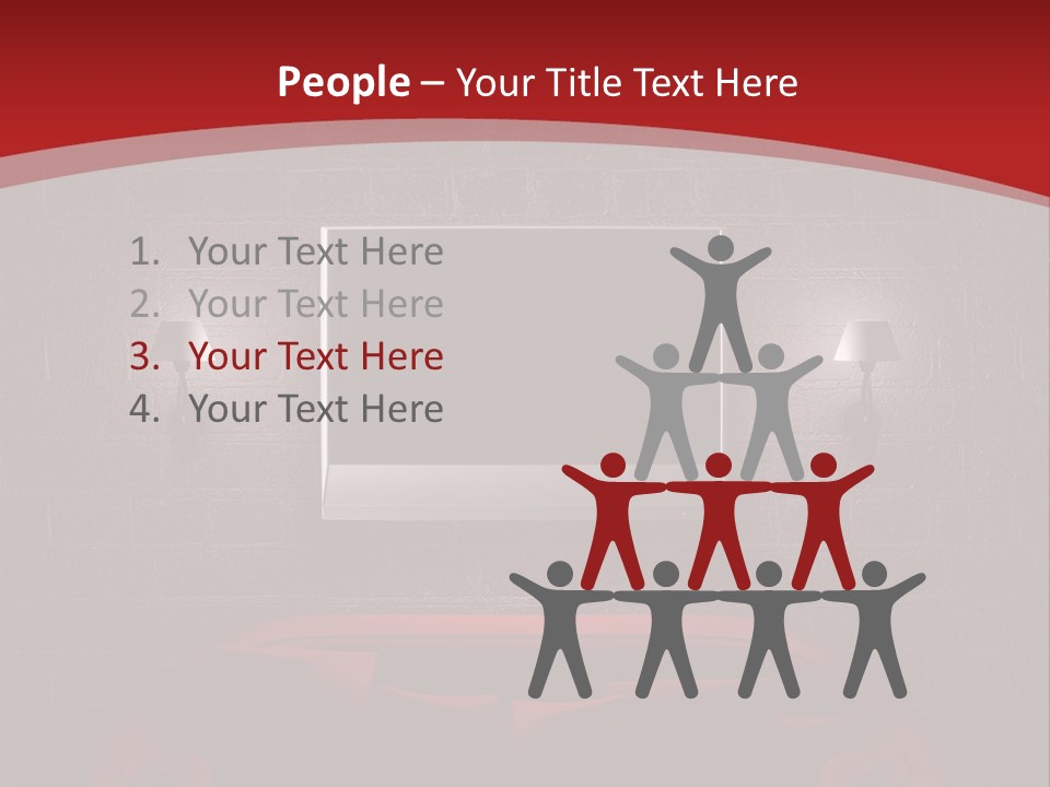 A Red Couch Sitting In Front Of A Flat Screen Tv PowerPoint Template