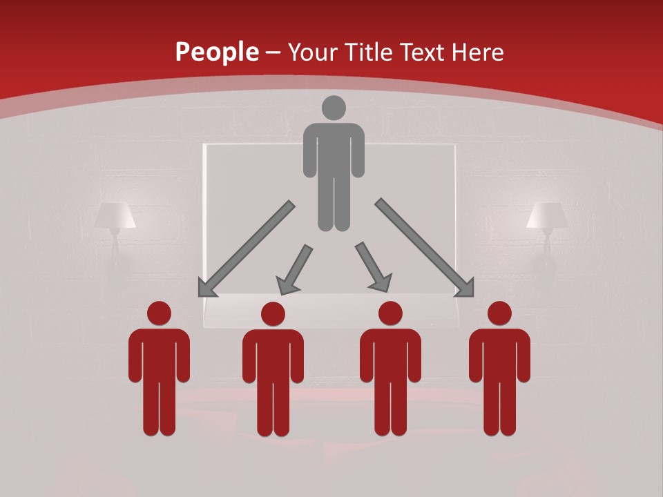 A Red Couch Sitting In Front Of A Flat Screen Tv PowerPoint Template