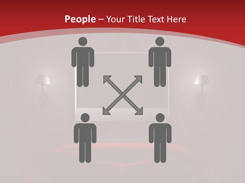 A Red Couch Sitting In Front Of A Flat Screen Tv PowerPoint Template