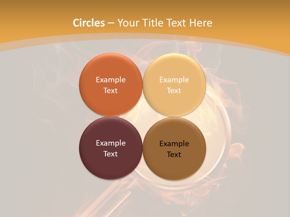 A Magnifying Glass On Fire With Smoke Coming Out Of It PowerPoint Template