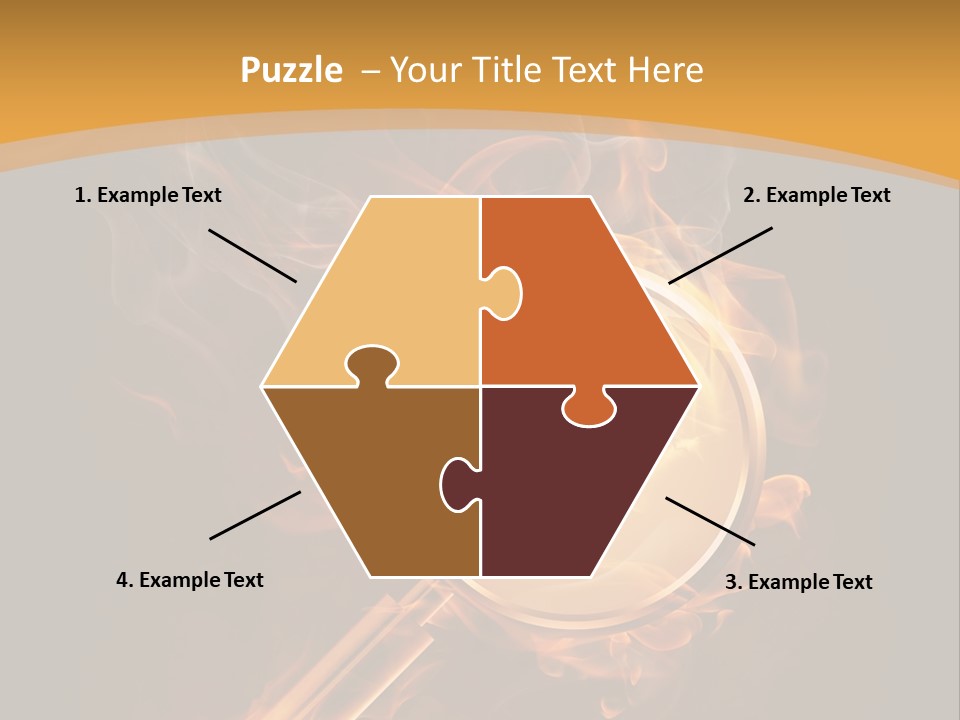 A Magnifying Glass On Fire With Smoke Coming Out Of It PowerPoint Template