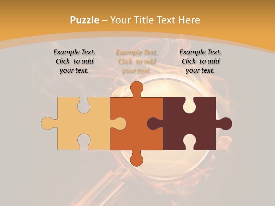 A Magnifying Glass On Fire With Smoke Coming Out Of It PowerPoint Template