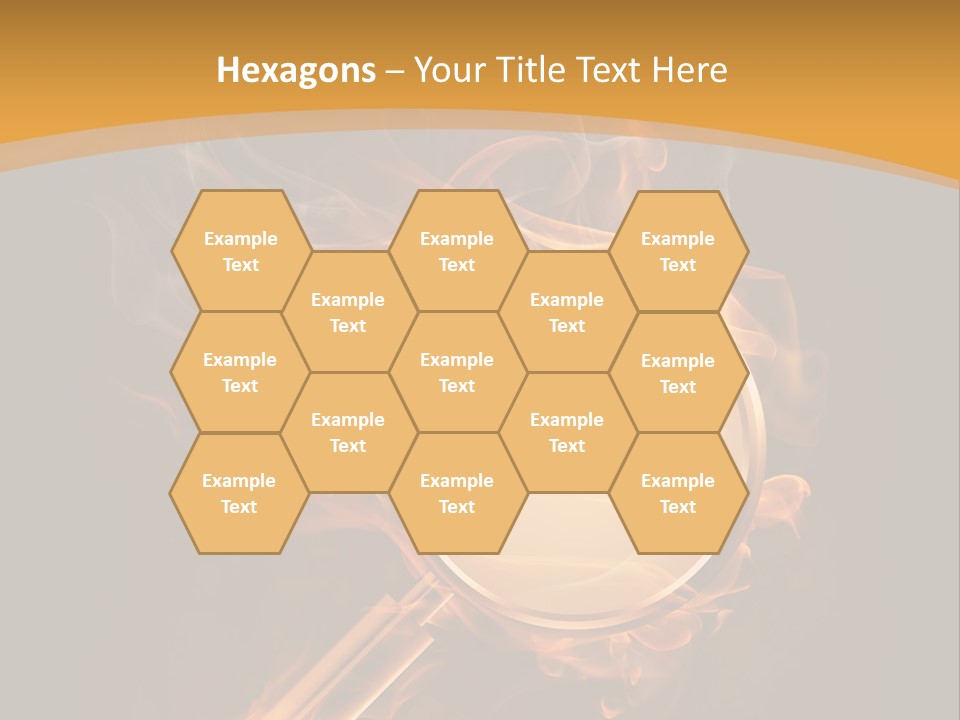 A Magnifying Glass On Fire With Smoke Coming Out Of It PowerPoint Template