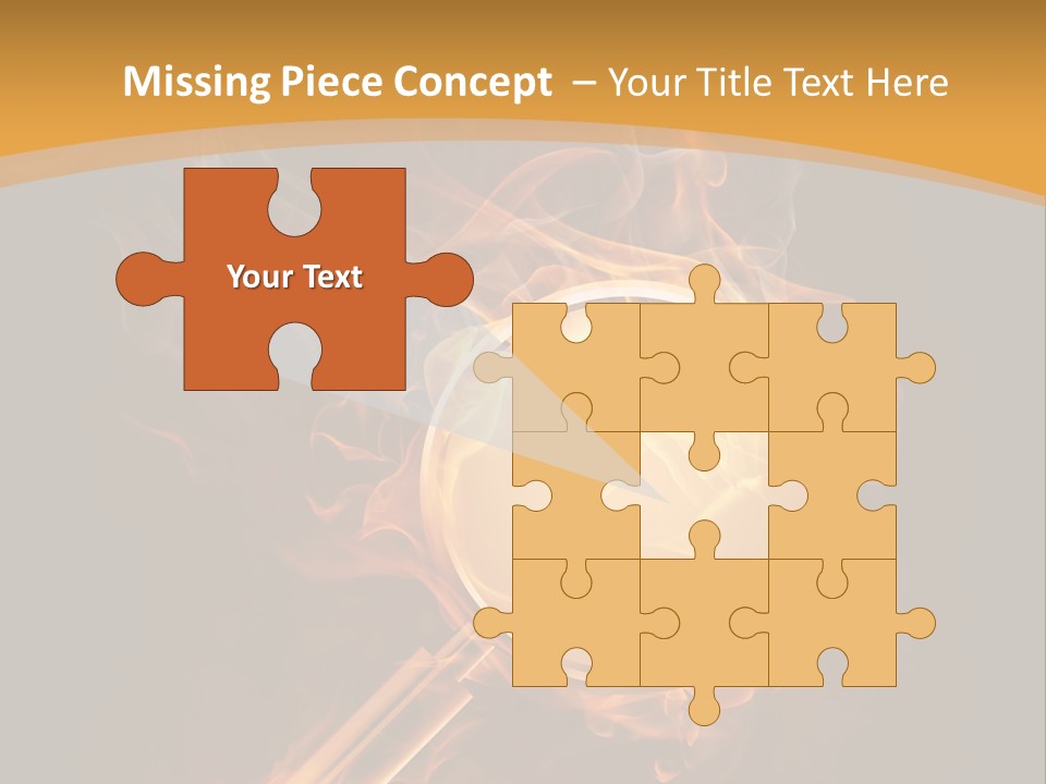 A Magnifying Glass On Fire With Smoke Coming Out Of It PowerPoint Template