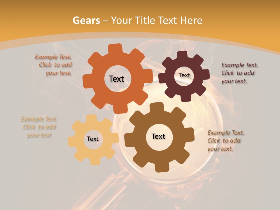 A Magnifying Glass On Fire With Smoke Coming Out Of It PowerPoint Template