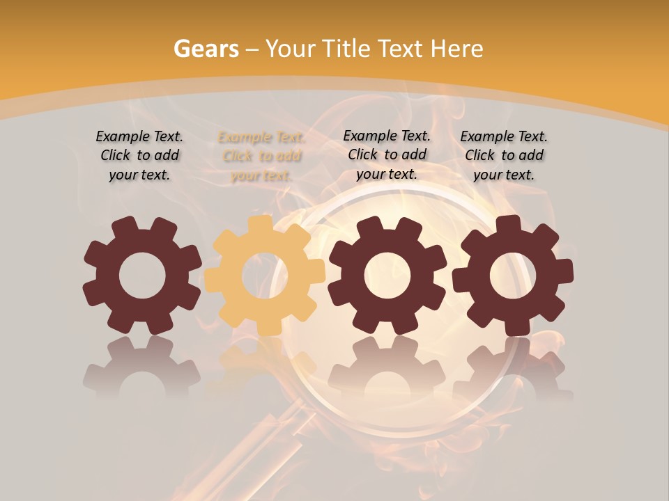 A Magnifying Glass On Fire With Smoke Coming Out Of It PowerPoint Template