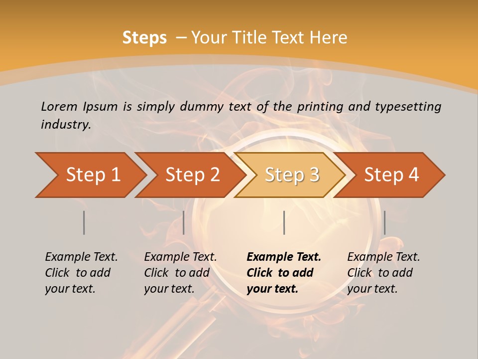 A Magnifying Glass On Fire With Smoke Coming Out Of It PowerPoint Template