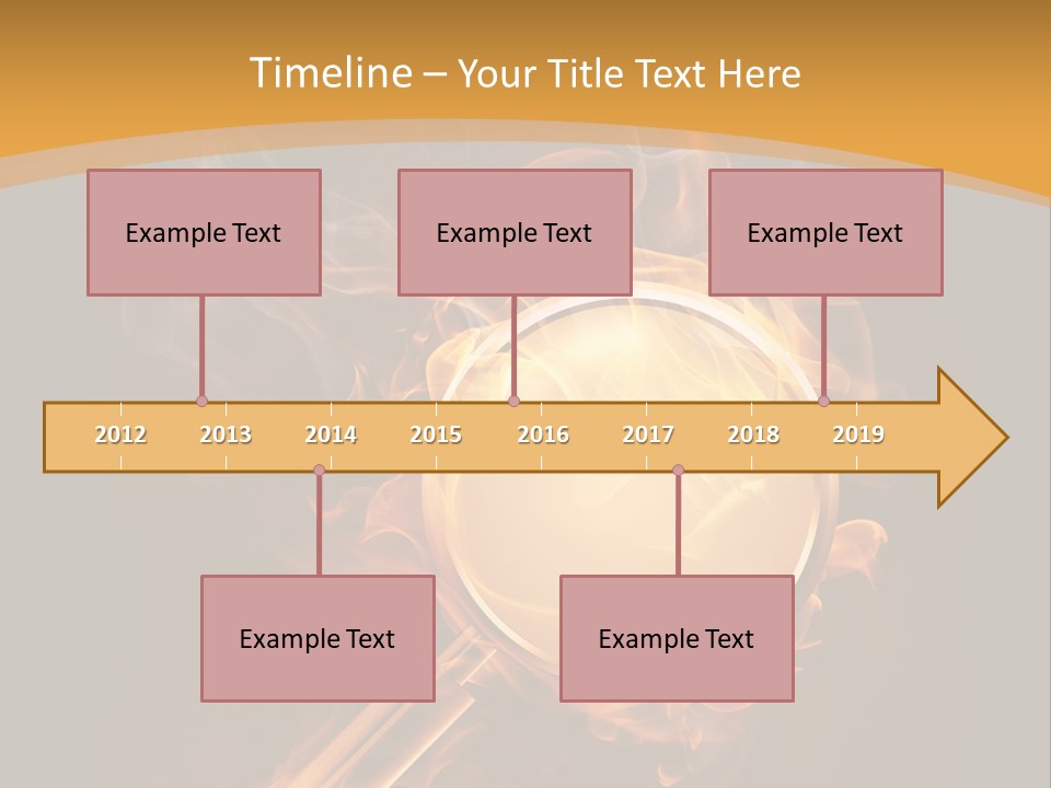 A Magnifying Glass On Fire With Smoke Coming Out Of It PowerPoint Template
