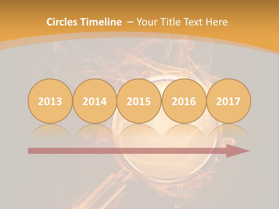 A Magnifying Glass On Fire With Smoke Coming Out Of It PowerPoint Template