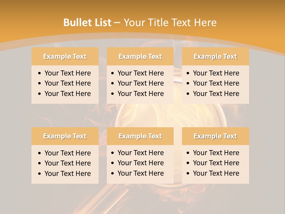 A Magnifying Glass On Fire With Smoke Coming Out Of It PowerPoint Template